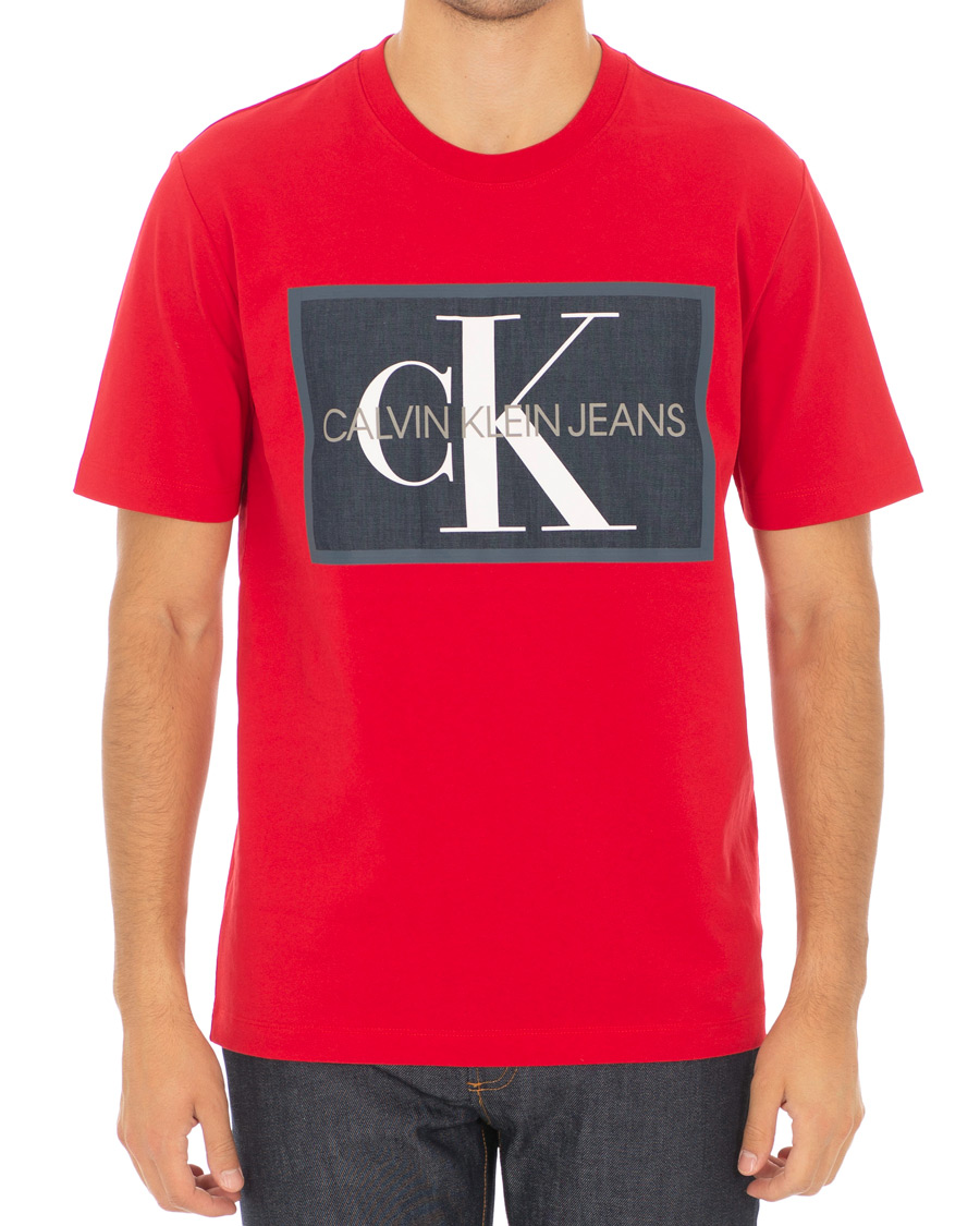 Herr | T-Shirts | Calvin Klein Jeans | Monogram Icon Box Tee Barbados Cherry