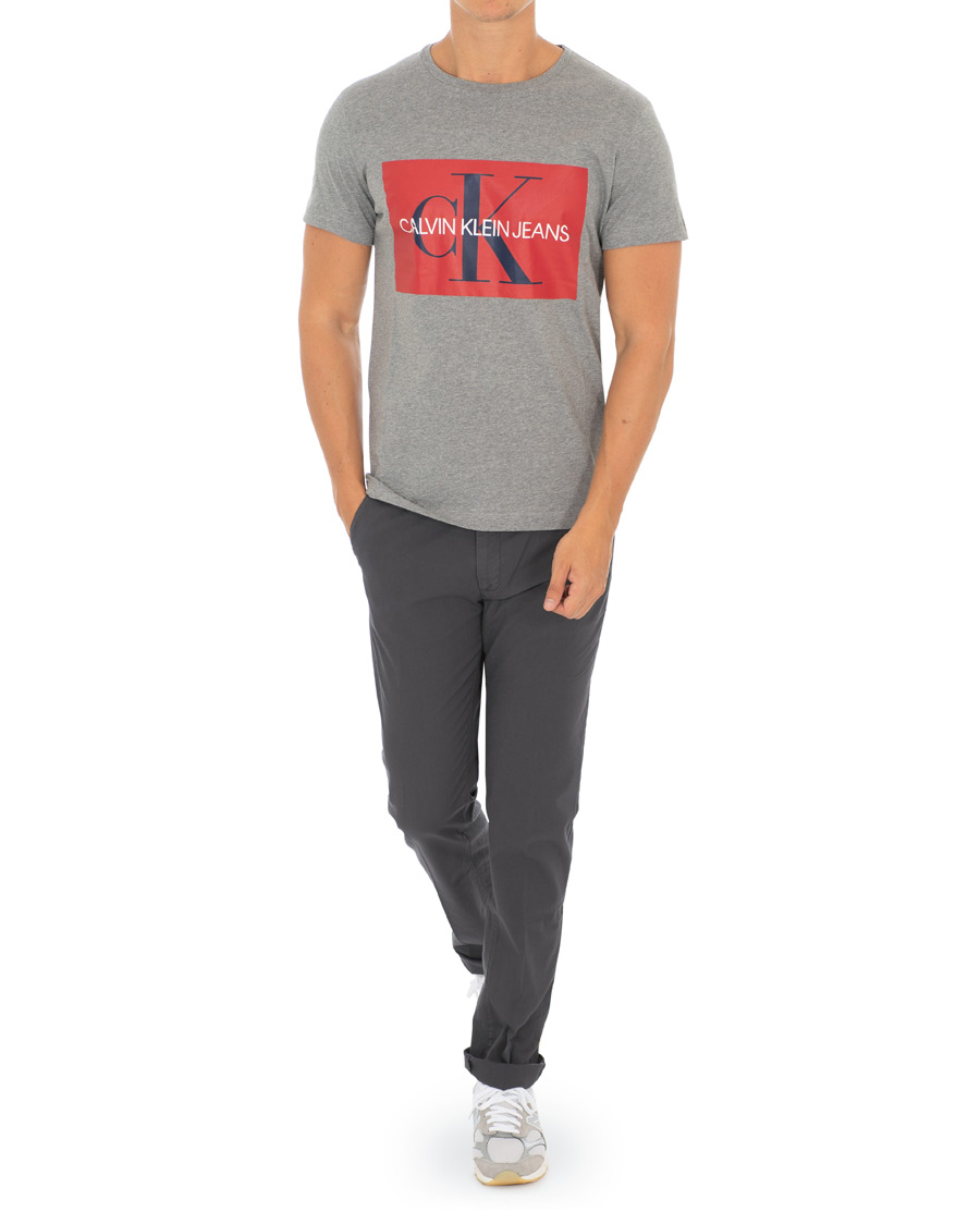 Herr | T-Shirts | Calvin Klein Jeans | Monogram Box Logo Tee Grey Heather