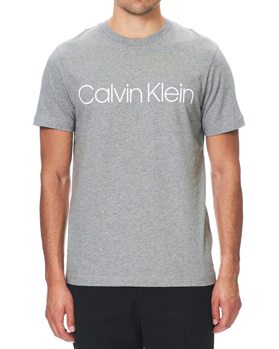 Herr | T-Shirts | Calvin Klein | Front Logo Tee Mid Grey Heather
