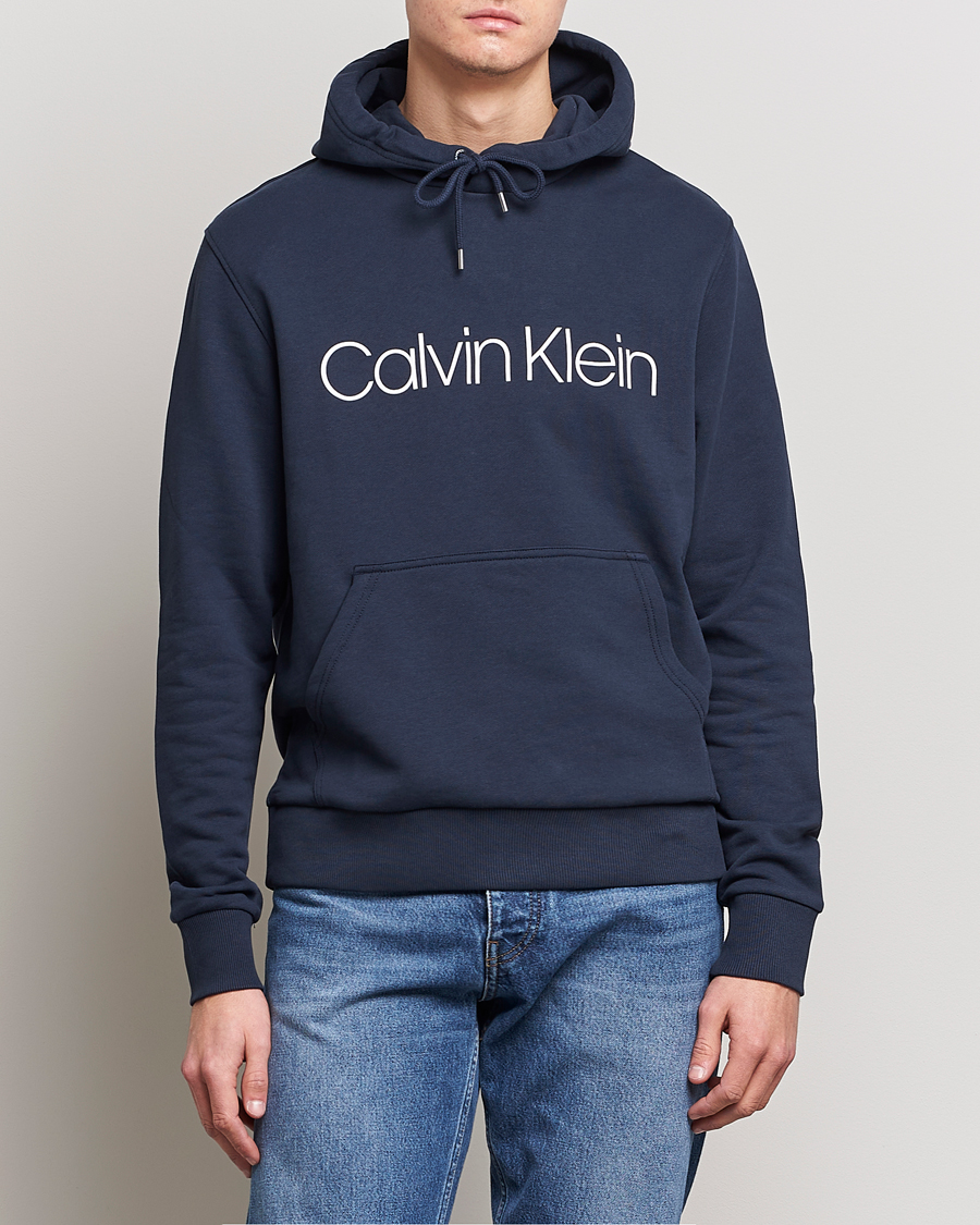 Herr | 30% rea | Calvin Klein | Front Logo Hoodie Navy