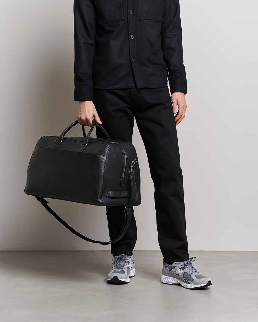 Herr | Weekendbags | Tiger of Sweden | Brome Grained Leather Weekendbag Black