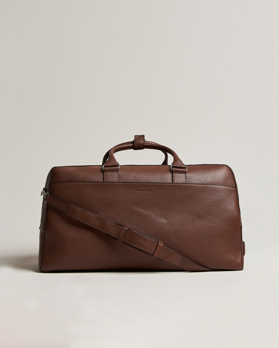 Herr | The Classics of Tomorrow | Tiger of Sweden | Brome Grained Leather Weekendbag Brown