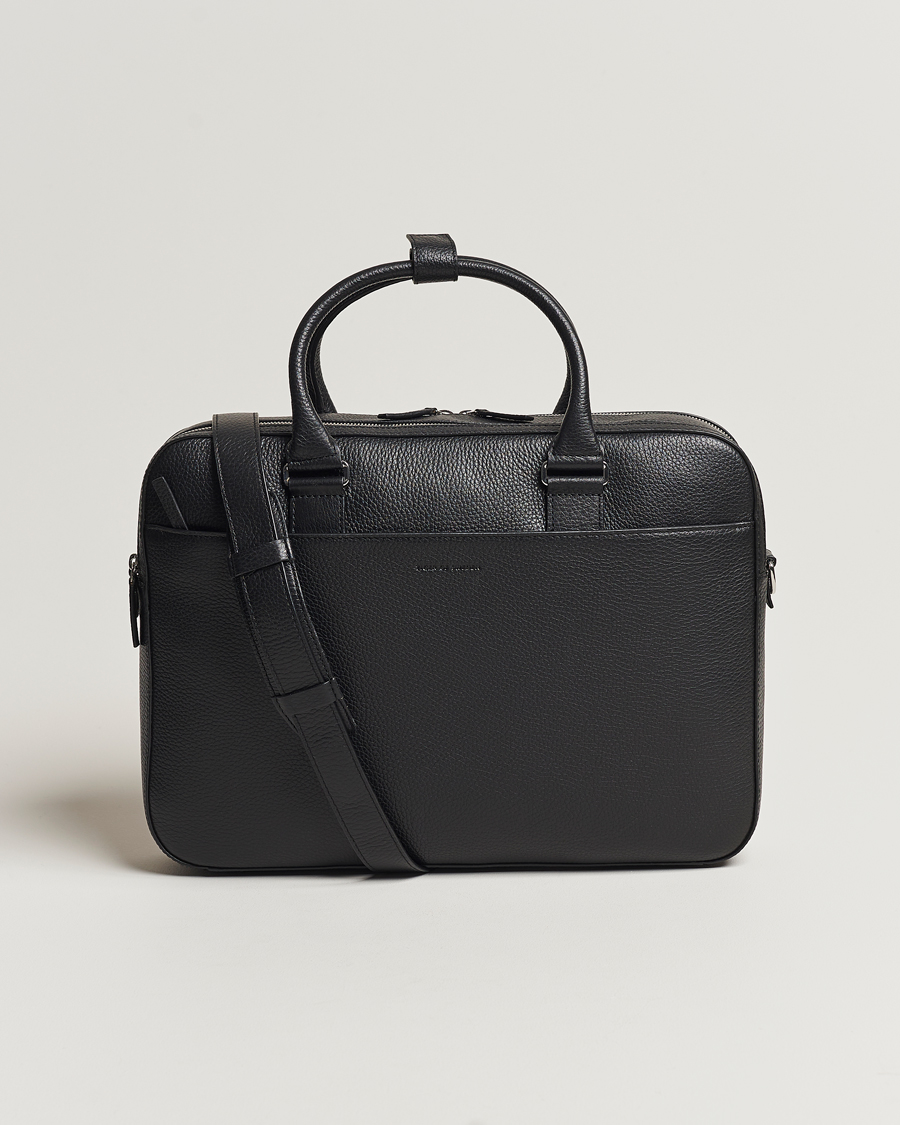 Herr | Väskor | Tiger of Sweden | Burin Grained Leather Breifcase Black