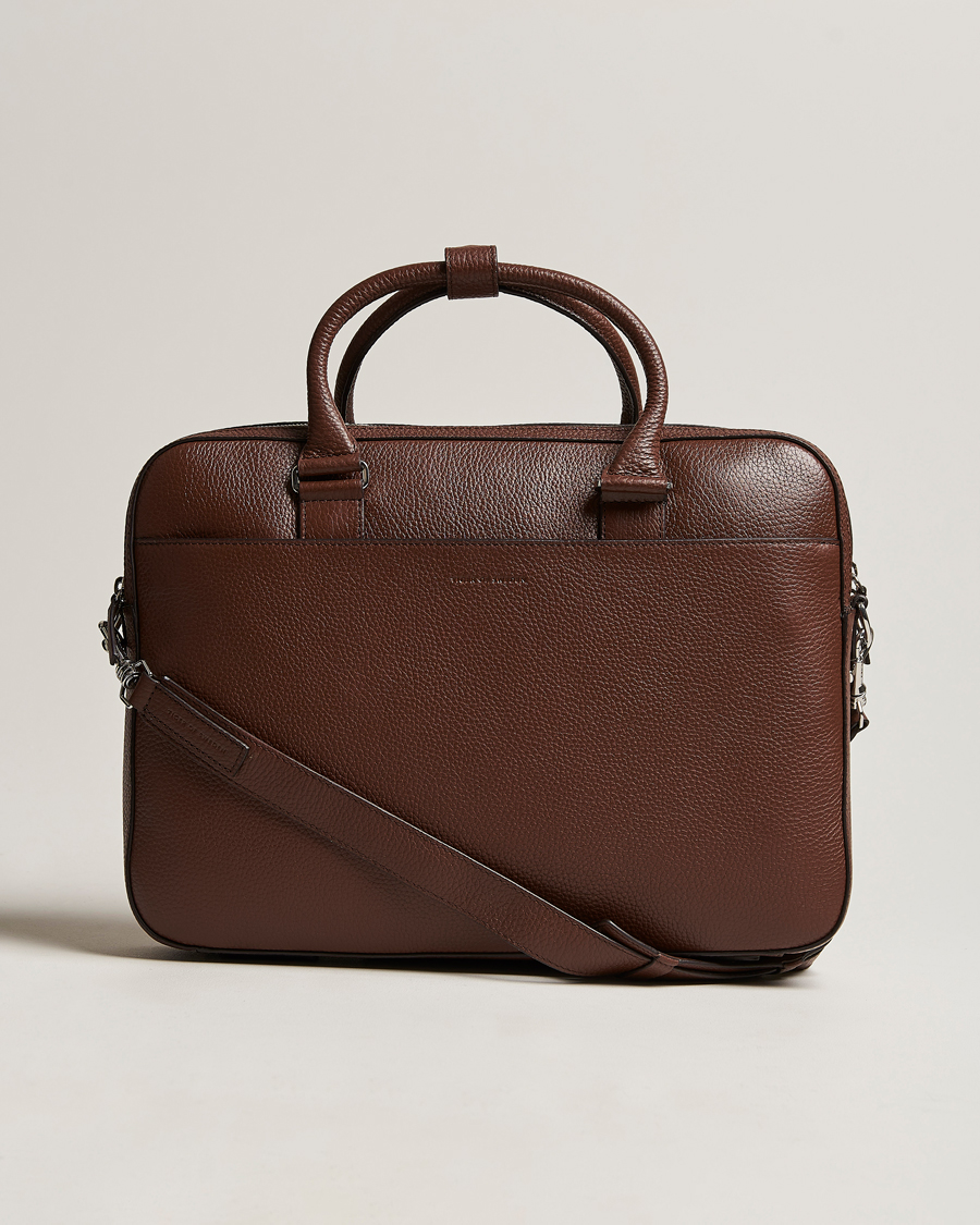 Herr | Väskor | Tiger of Sweden | Burin Grained Leather Briefcase Brown
