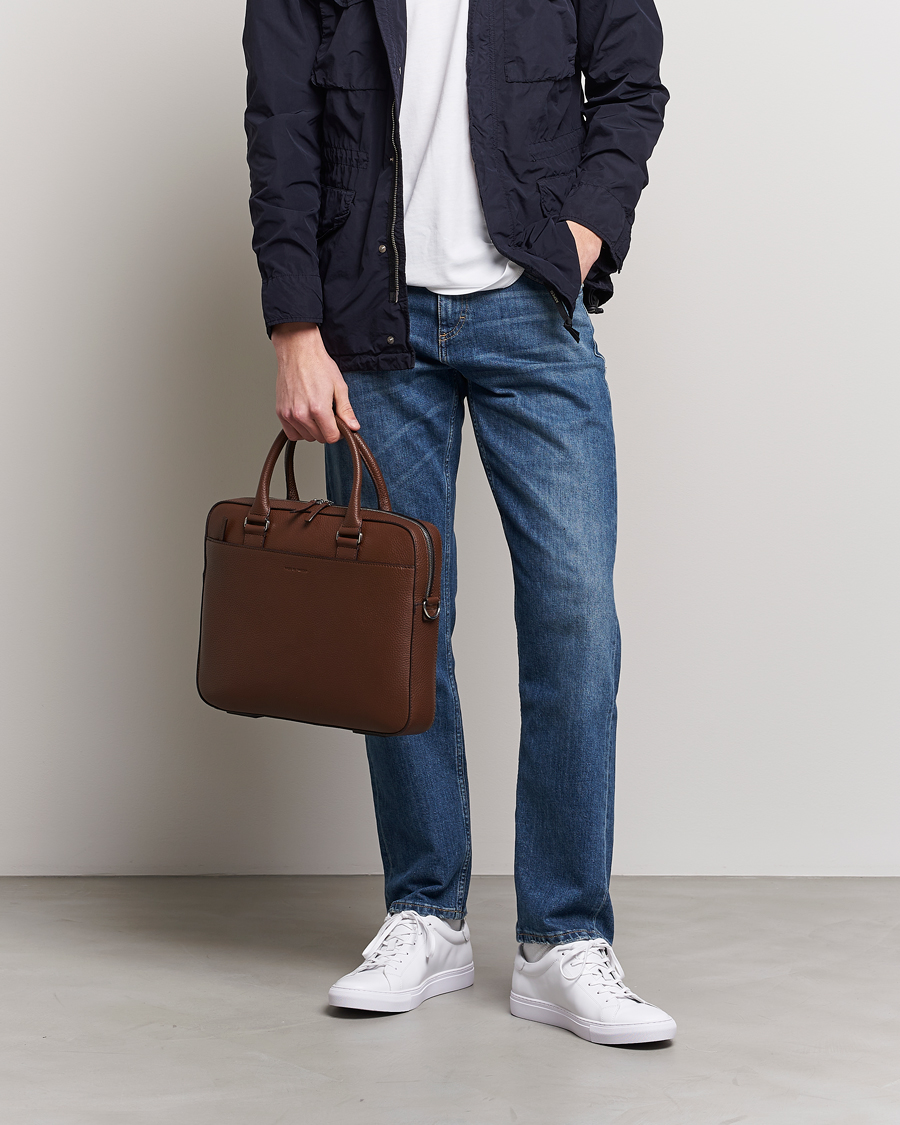 Herr | Accessoarer | Tiger of Sweden | Bosun Grained Leather Briefcase Brown