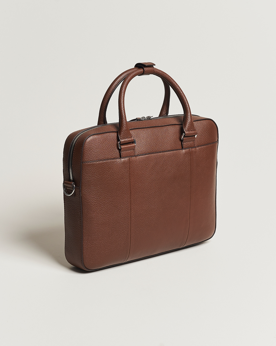 Herr | Väskor | Tiger of Sweden | Bosun Grained Leather Briefcase Brown