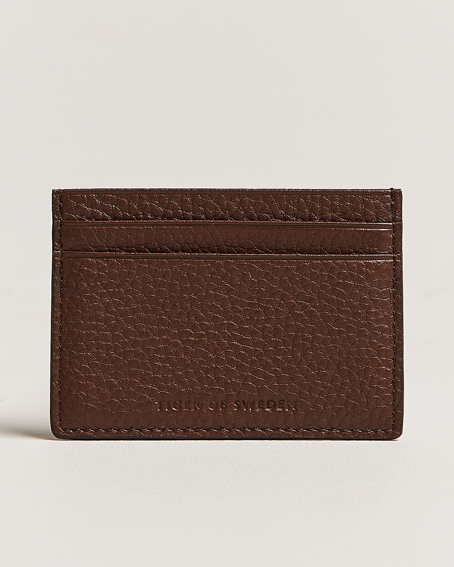 Herr | Plånböcker | Tiger of Sweden | Wake Grained Leather Cardholder Brown