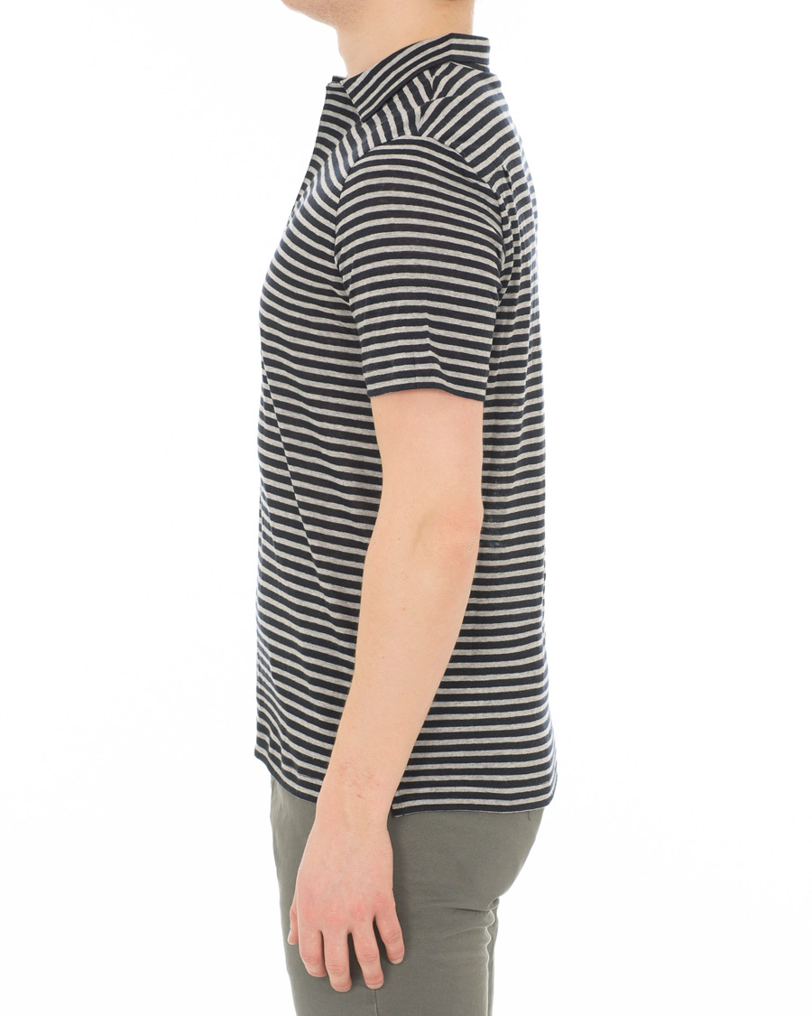 Herr | Pikéer | Oscar Jacobson | Cornelis Striped Short Sleeve Polo Blue/White