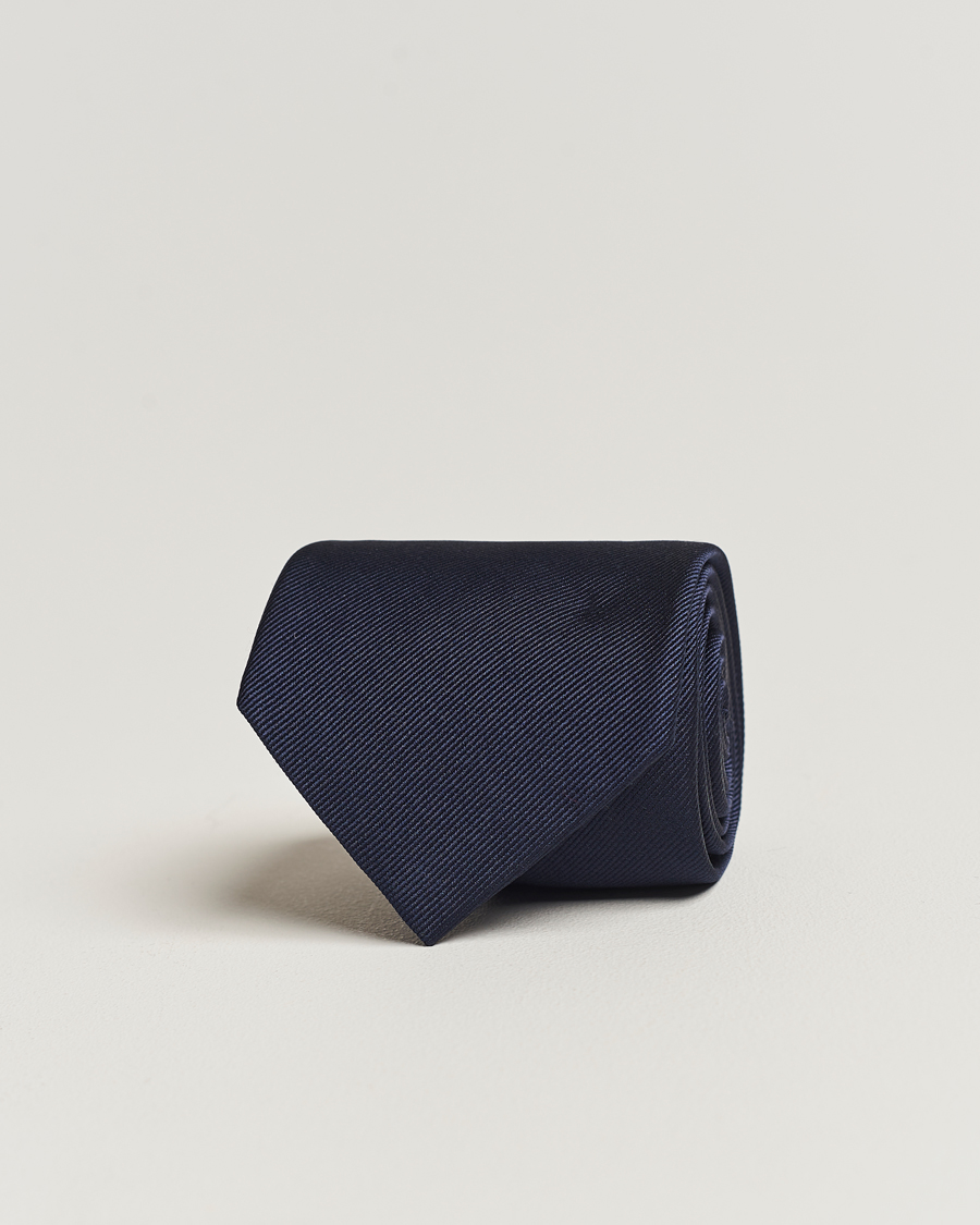 Herr | Slipsar | Amanda Christensen | Plain Classic Tie 8 cm Navy