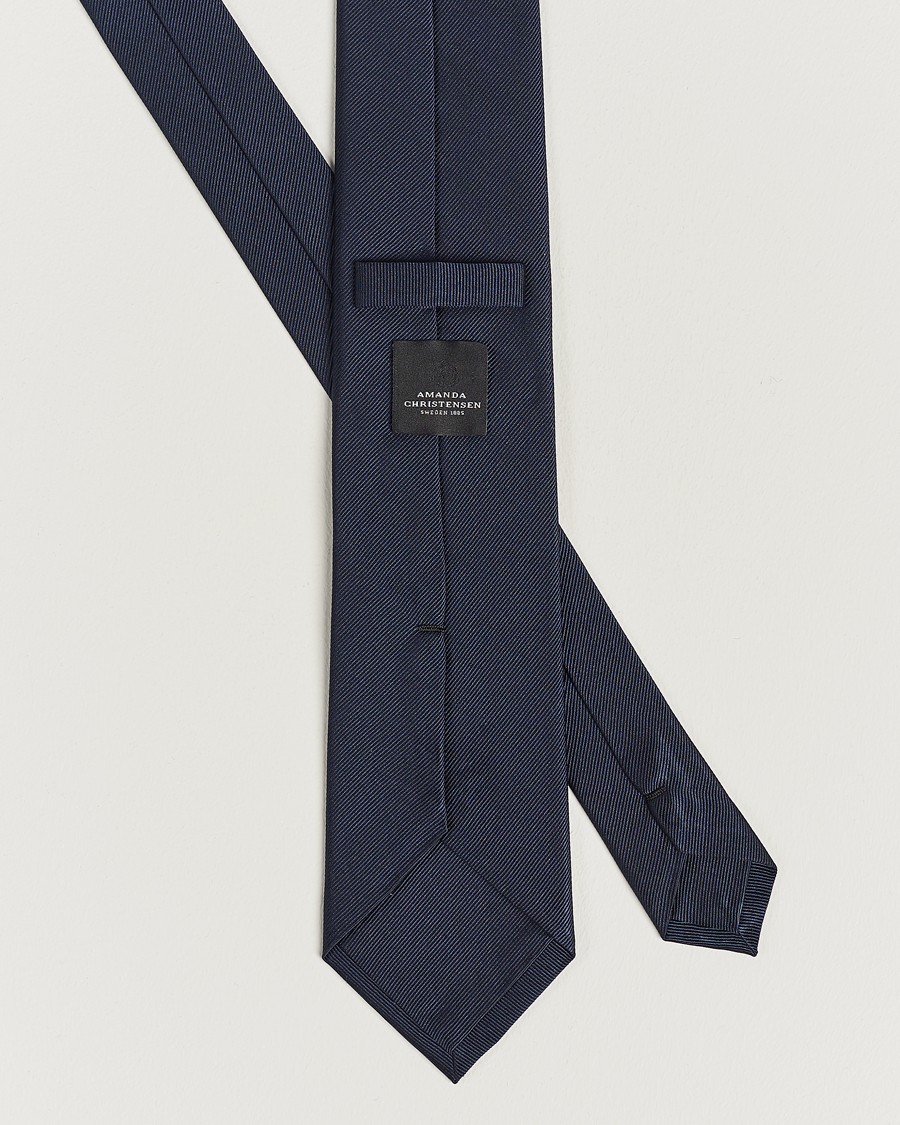 Herr | Slipsar | Amanda Christensen | Plain Classic Tie 8 cm Navy