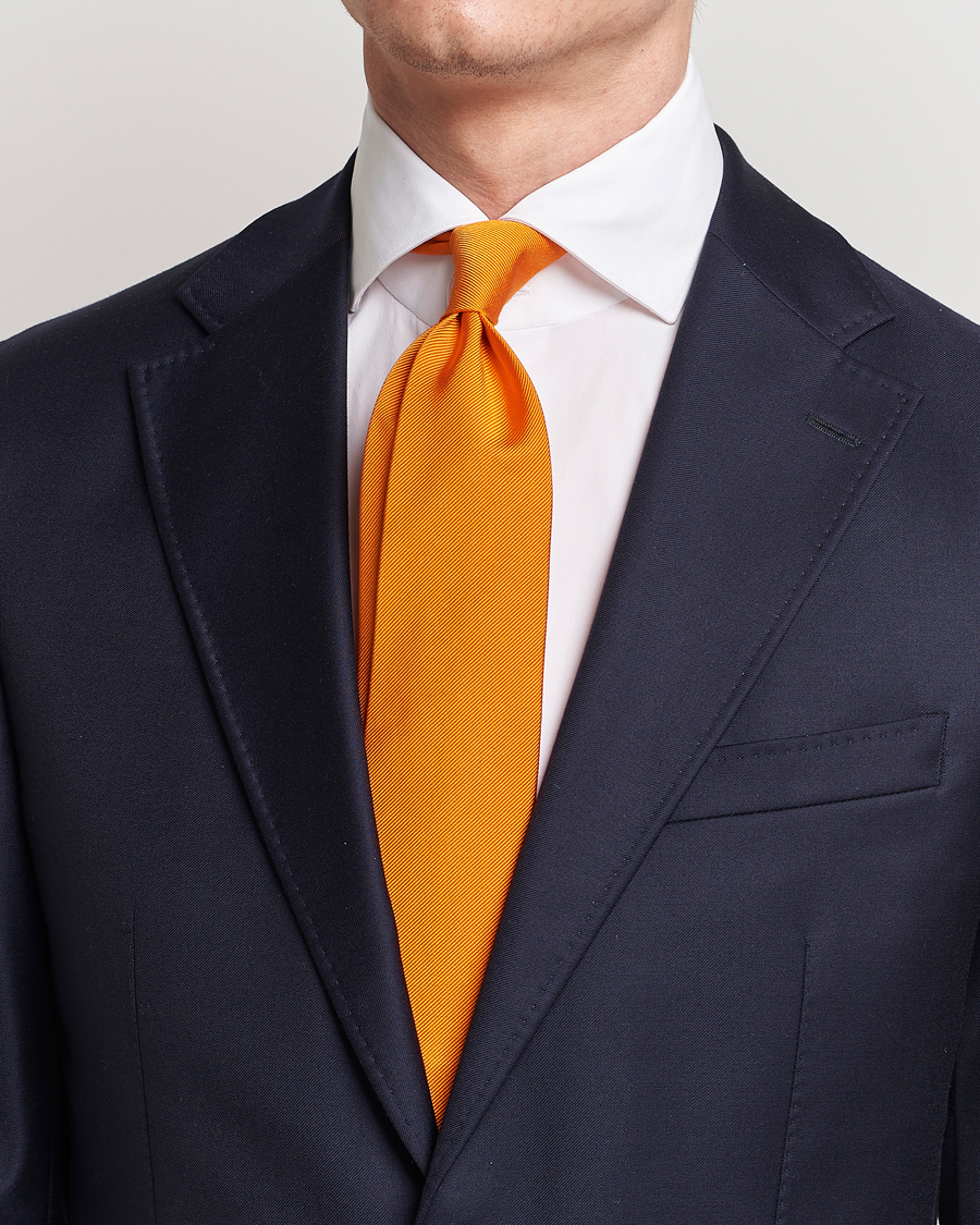 Herr | Amanda Christensen | Amanda Christensen | Plain Classic Tie 8 cm Orange