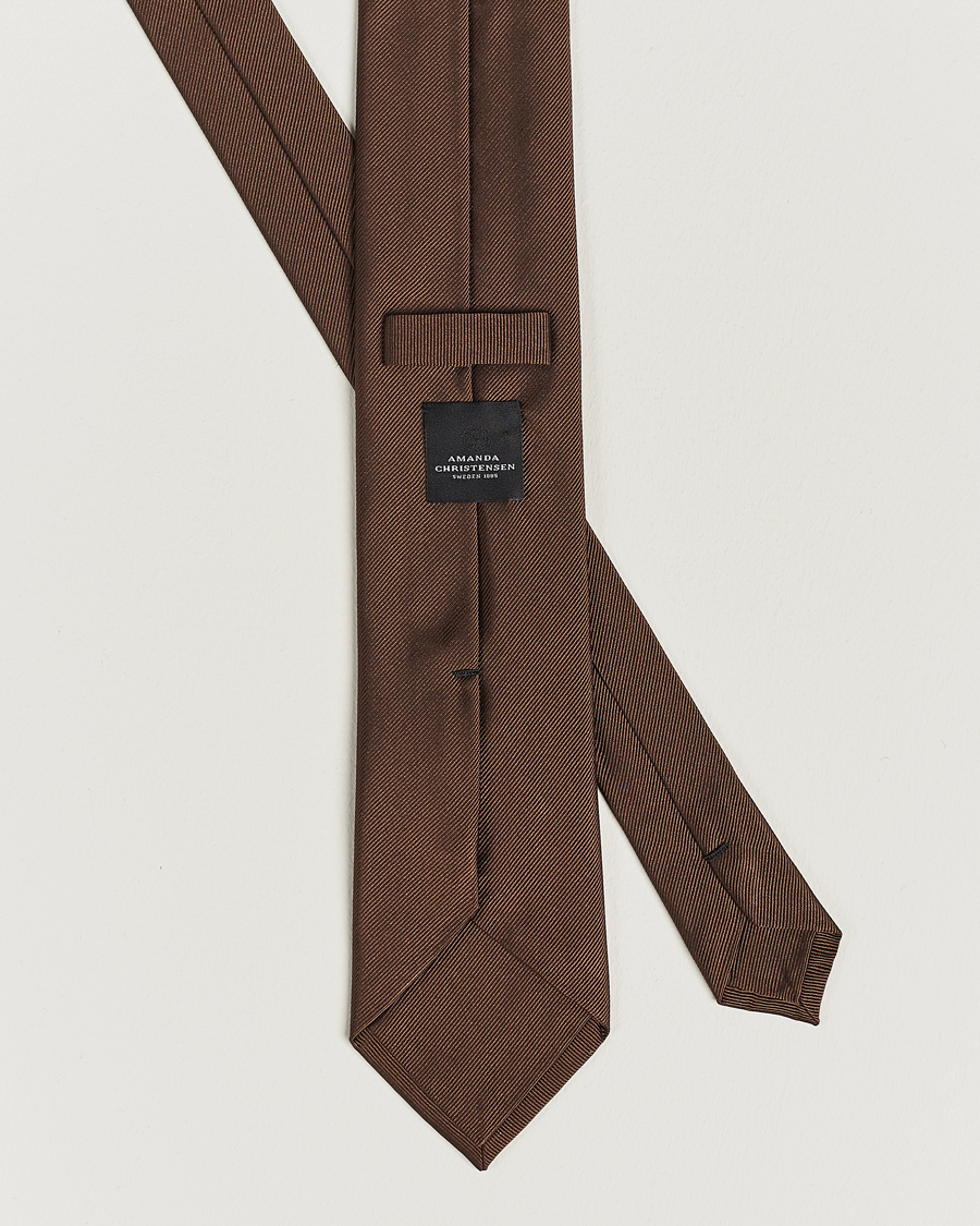 Herr | Slipsar | Amanda Christensen | Plain Classic Tie 8 cm Brown