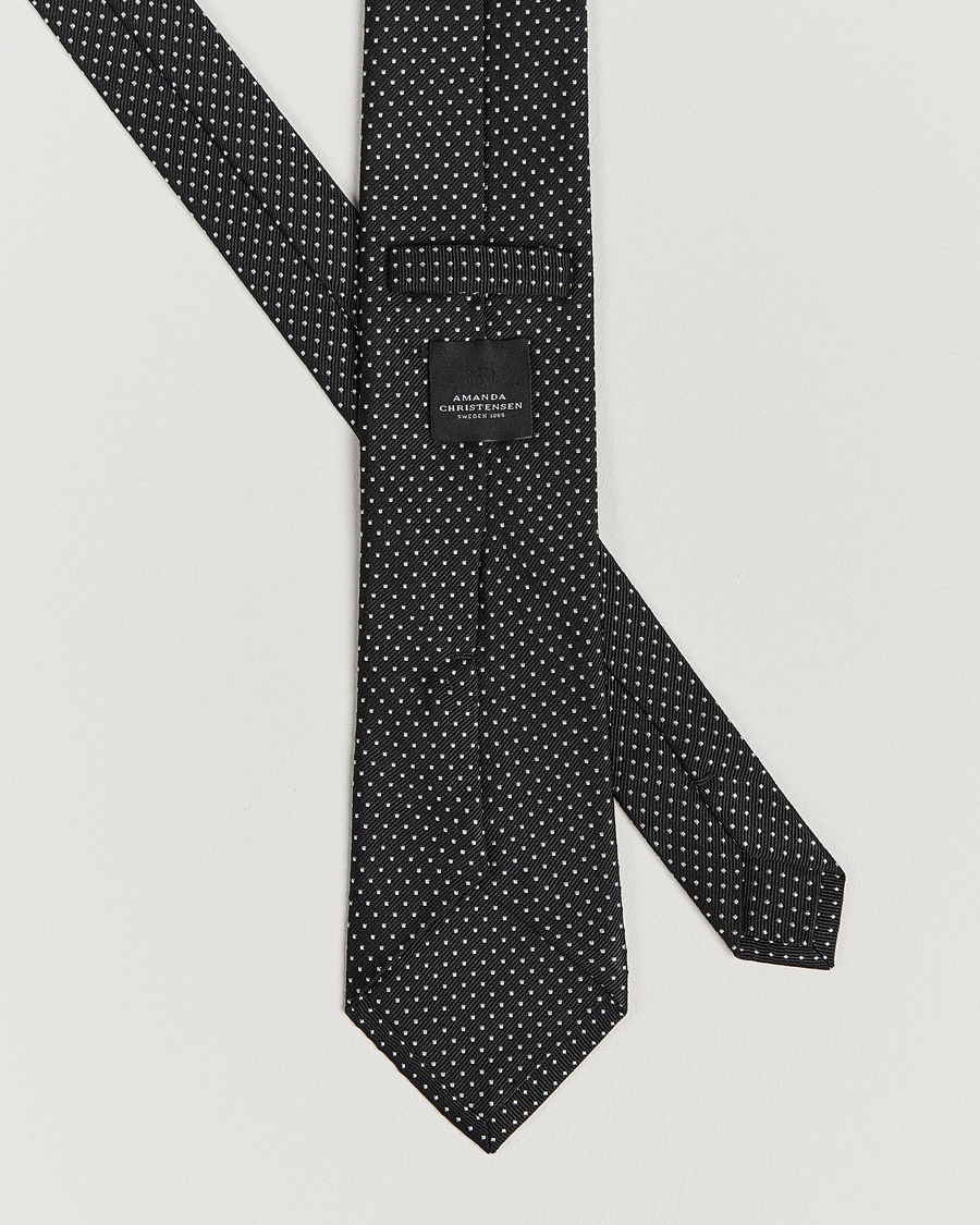 Herr |  | Amanda Christensen | Micro Dot Classic Tie 8 cm Black/White