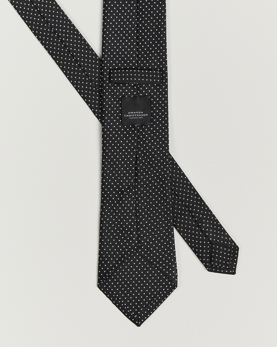 Herr | Slipsar | Amanda Christensen | Micro Dot Classic Tie 8 cm Black/White