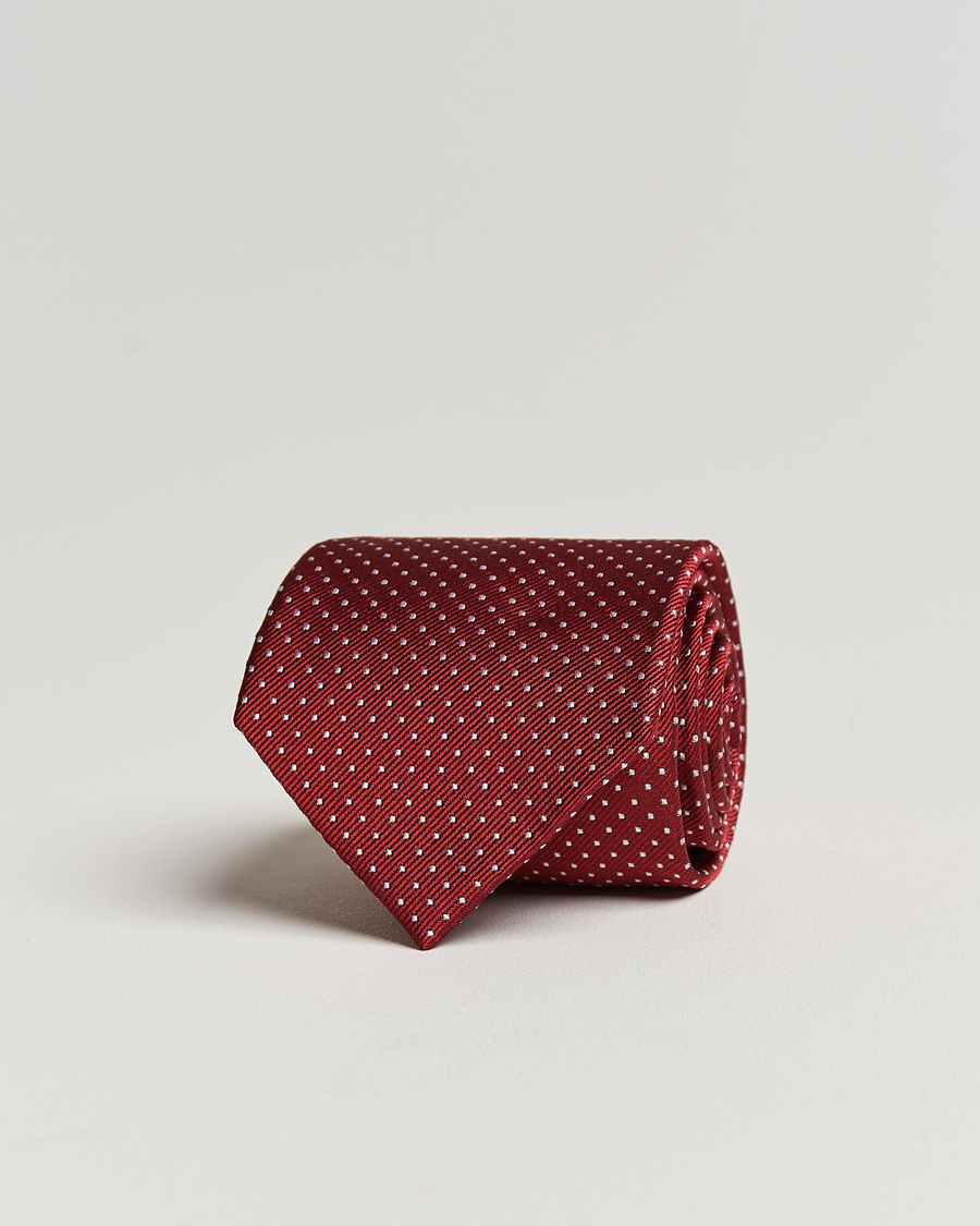 Herr | Slipsar | Amanda Christensen | Micro Dot Classic Tie 8 cm Wine/White