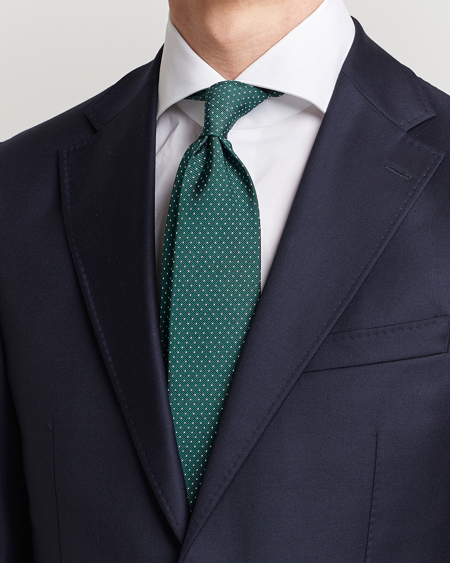 Herre |  | Amanda Christensen | Micro Dot Classic Tie 8 cm Green/White