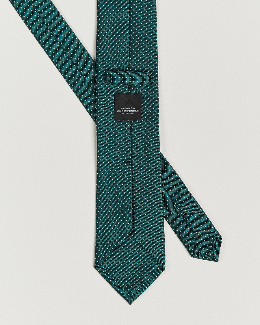Herr | Slipsar | Amanda Christensen | Micro Dot Classic Tie 8 cm Green/White