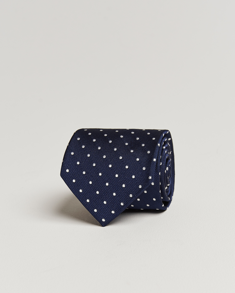 Herr | Slipsar | Amanda Christensen | Dot Classic Tie 8 cm Navy/White