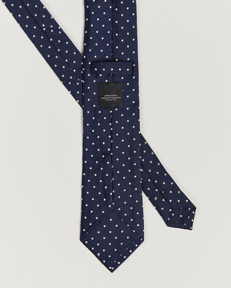 Herr | Slipsar | Amanda Christensen | Dot Classic Tie 8 cm Navy/White