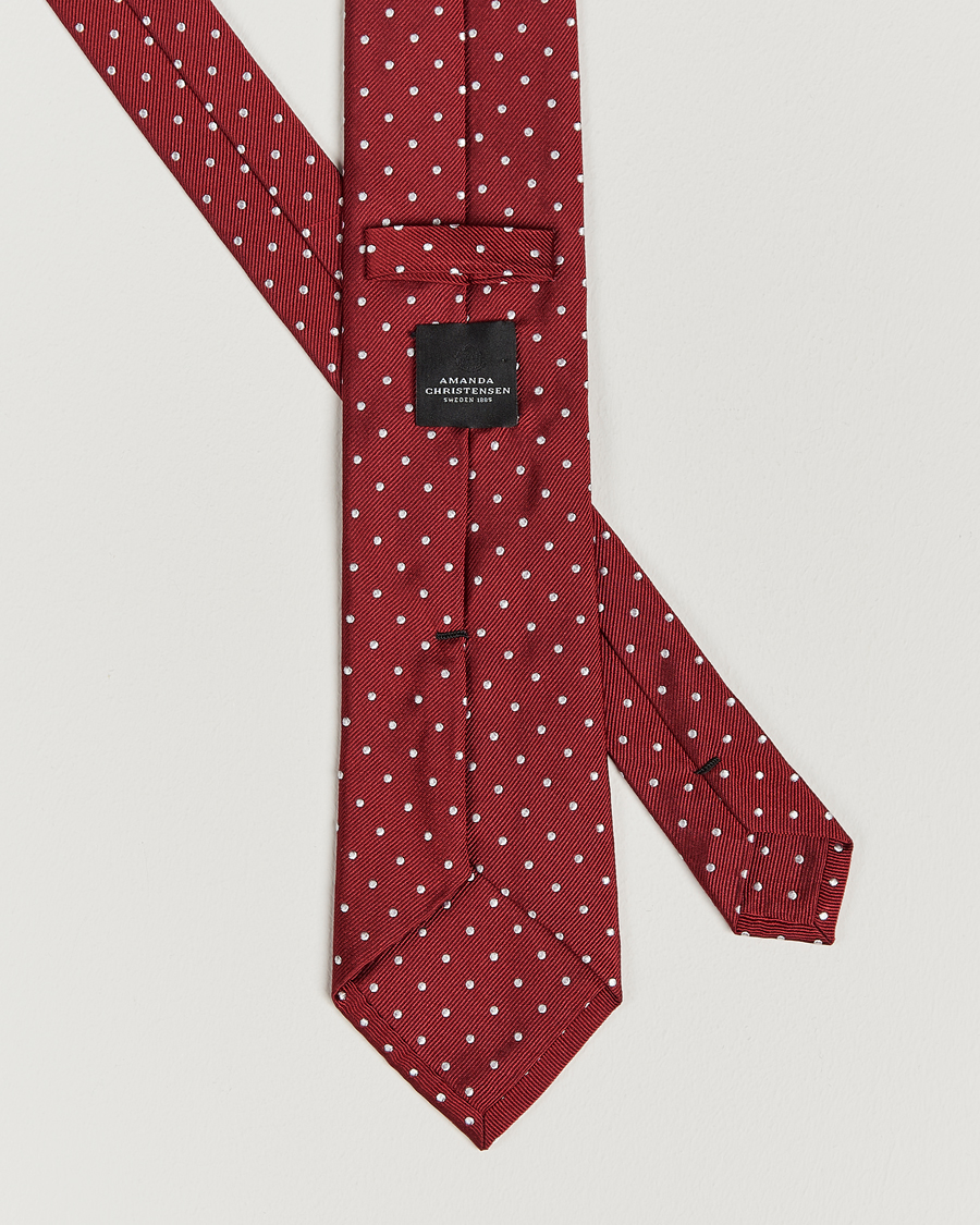 Herr | Slipsar | Amanda Christensen | Dot Classic Tie 8 cm Wine/White