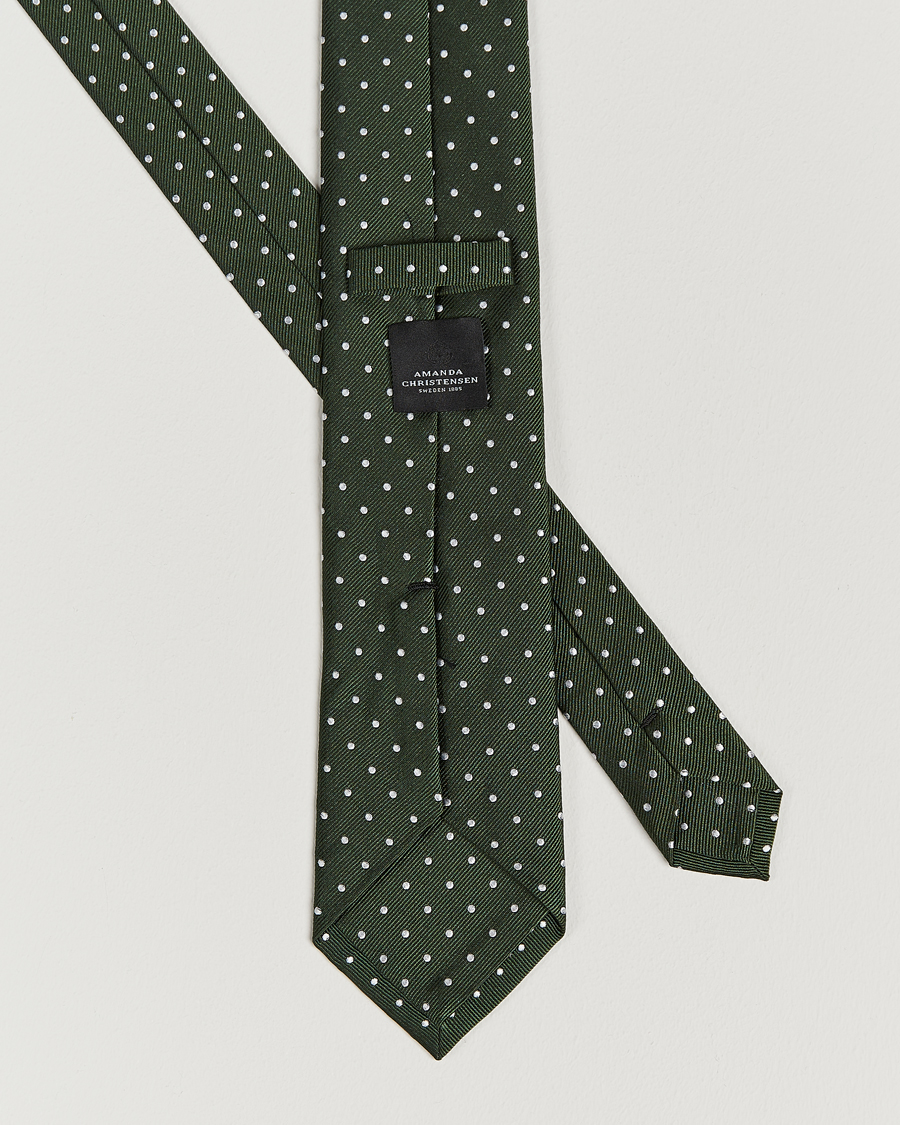Herr | Slipsar | Amanda Christensen | Dot Classic Tie 8 cm Green/White