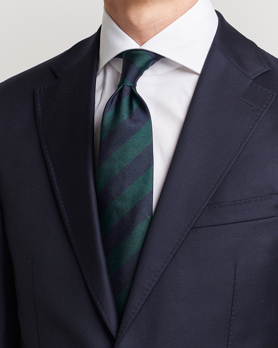 Herr |  |  | Amanda Christensen Regemental Stripe Classic Tie 8 cm Green/Navy