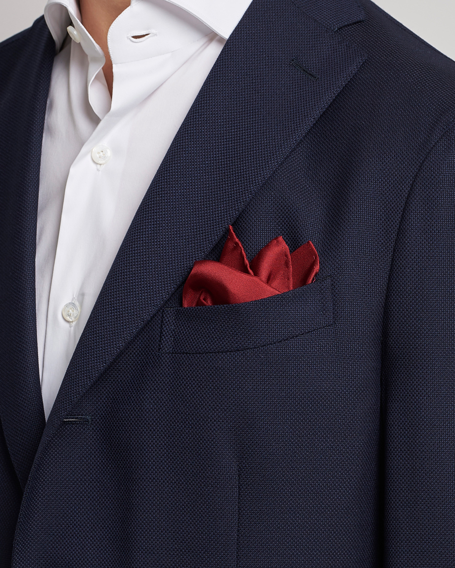 Men | Pocket Squares | Amanda Christensen | Handkercheif Silk Wine Red