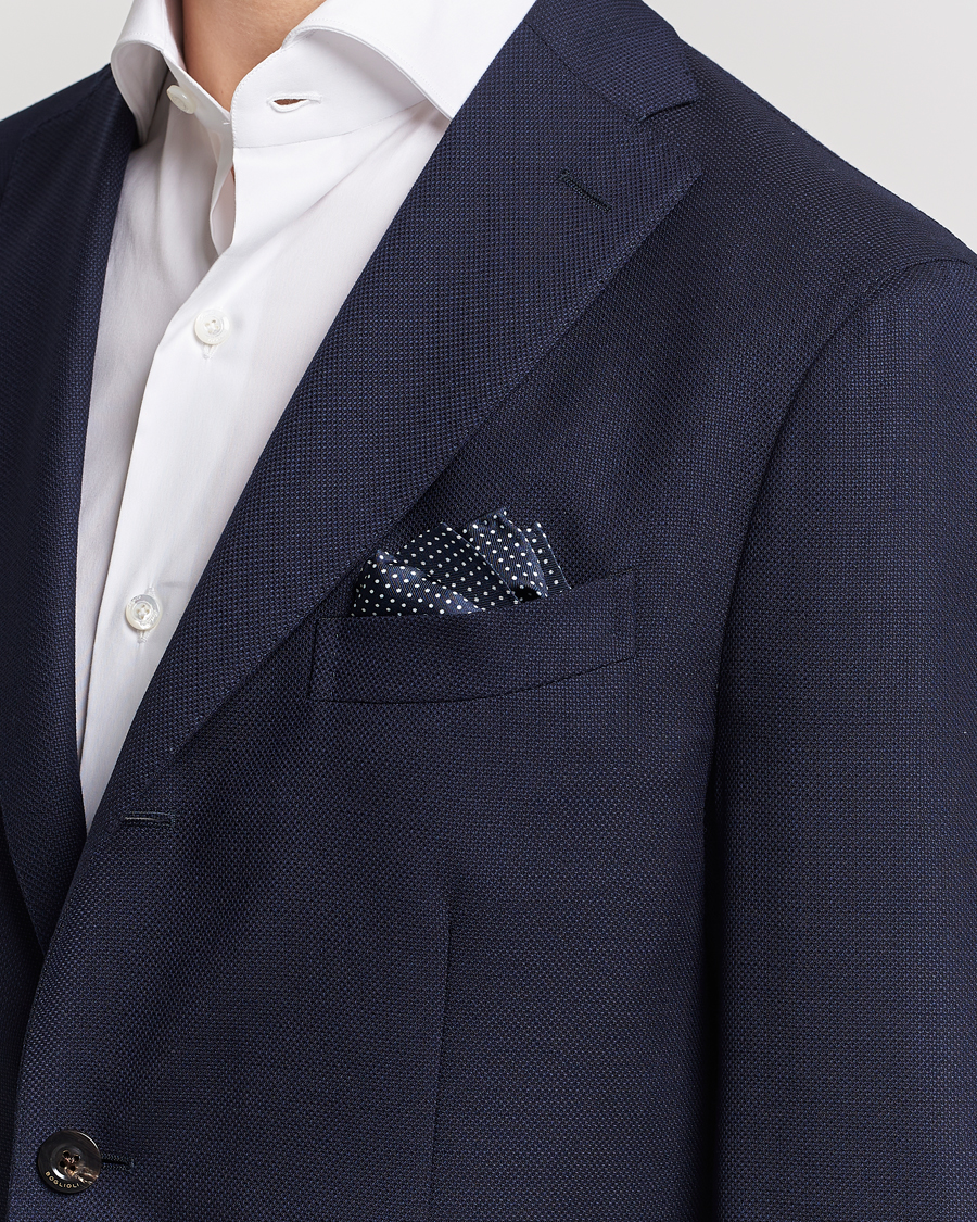 Herr | Accessoarer | Amanda Christensen | Handkerchief Dot Silk Navy