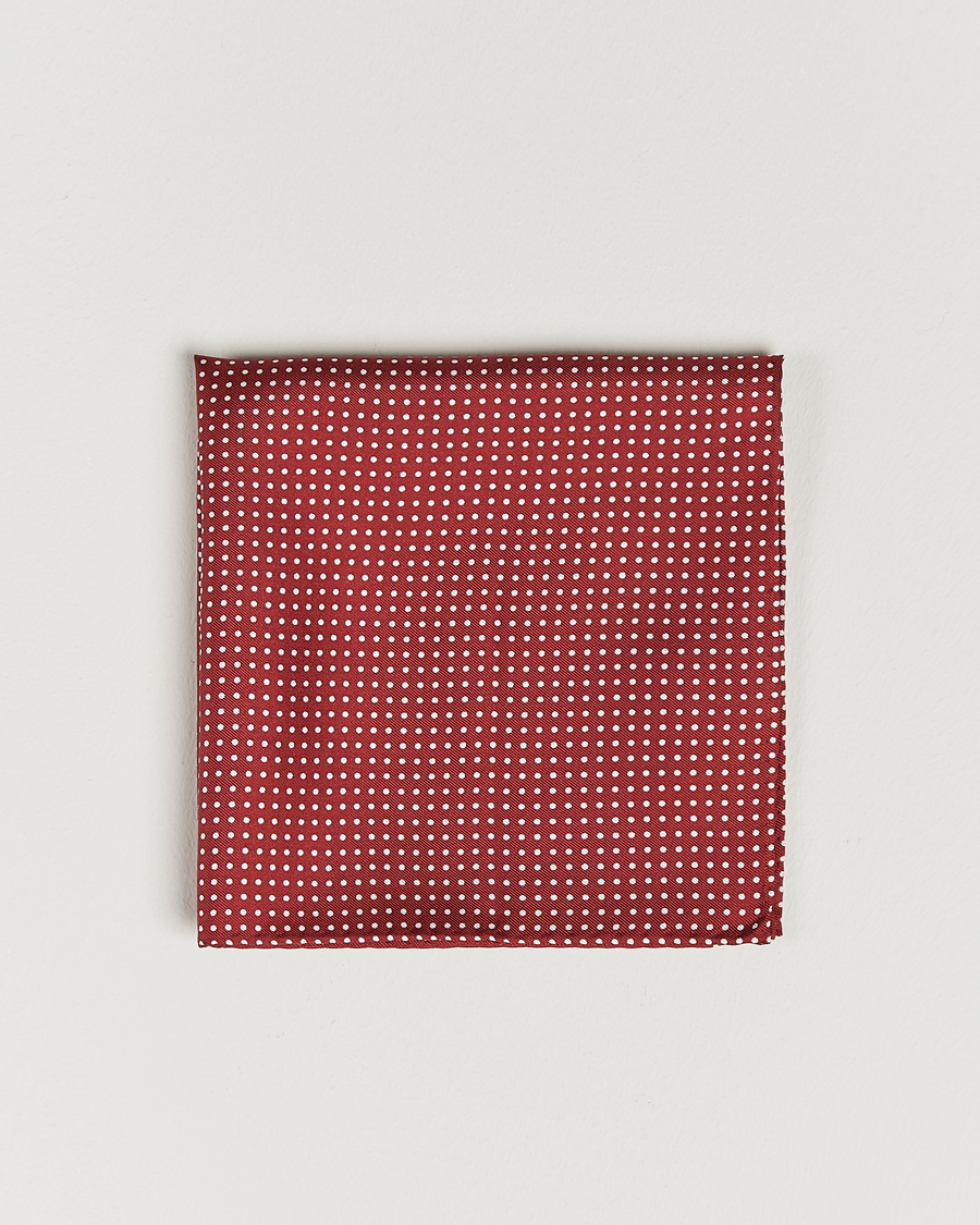 Herr | Näsdukar | Amanda Christensen | Handkerchief Dot Silk Wine Red