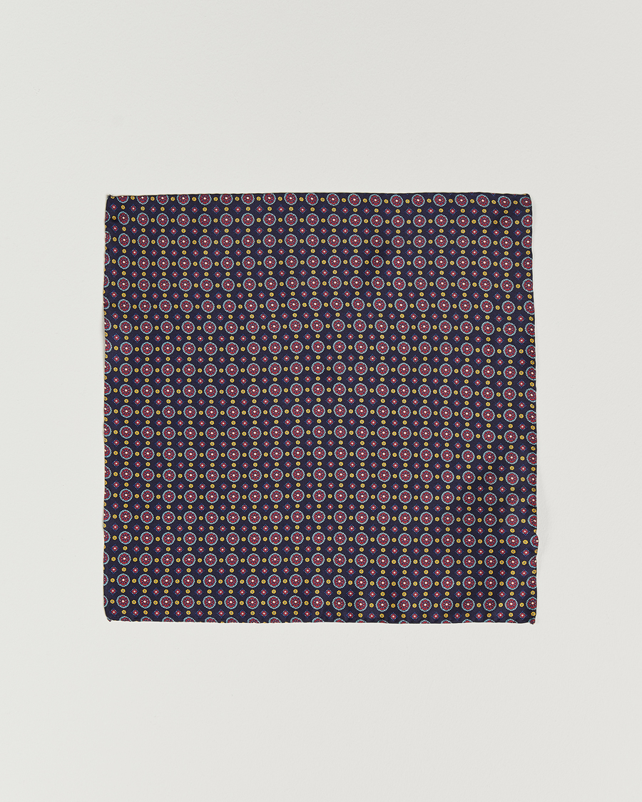 Herr | Näsdukar | Amanda Christensen | Medallion Silk Pocket Square Navy