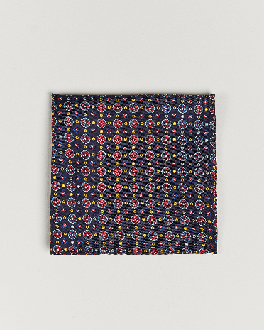 Herr | Näsdukar | Amanda Christensen | Medallion Silk Pocket Square Navy