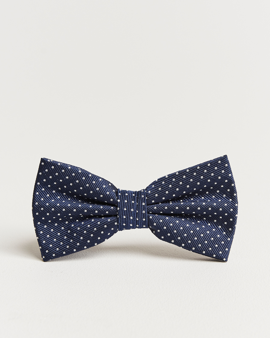 Herr | Flugor | Amanda Christensen | Micro Dot Pre Tie Silk Navy