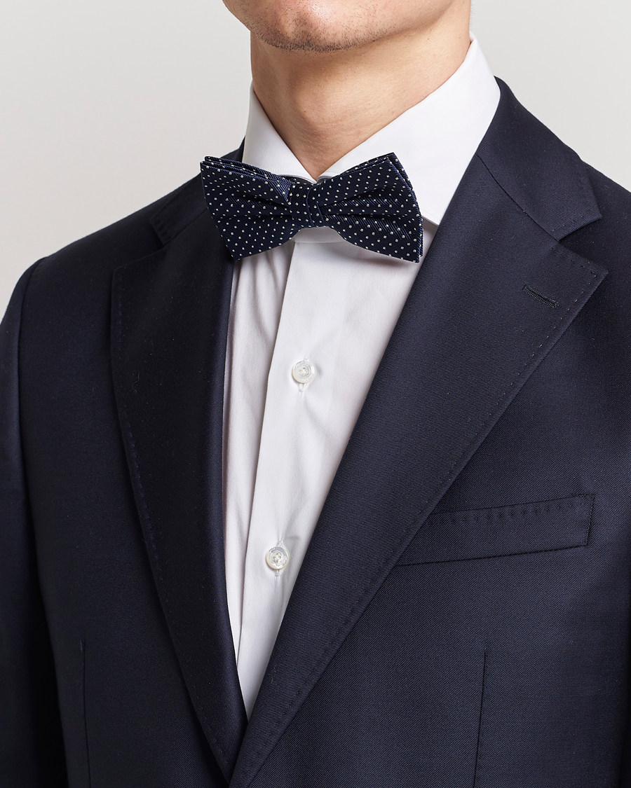 Herre |  | Amanda Christensen | Micro Dot Pre Tie Silk Navy