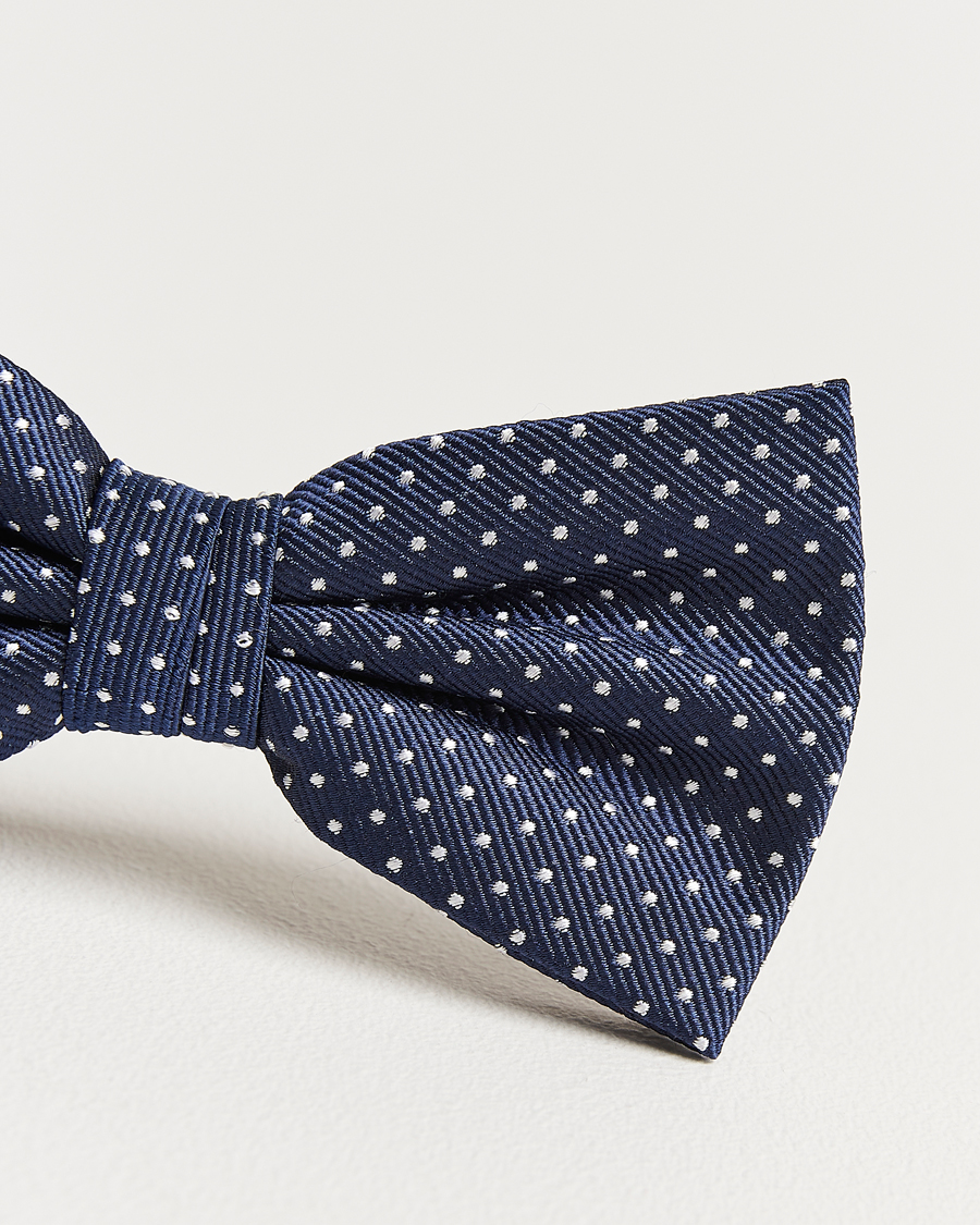 Herr | Flugor | Amanda Christensen | Micro Dot Pre Tie Silk Navy