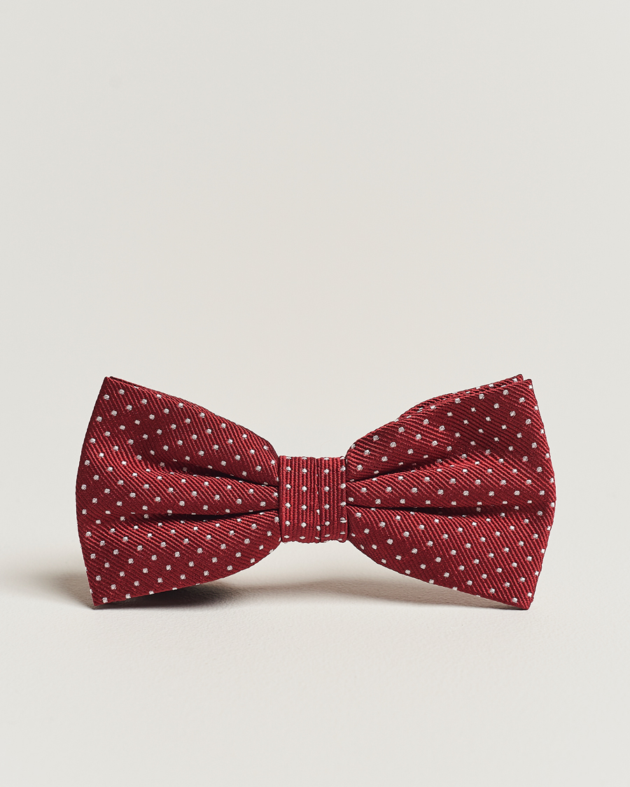 Herr | Flugor | Amanda Christensen | Micro Dot Pre Tie Silk Wine Red