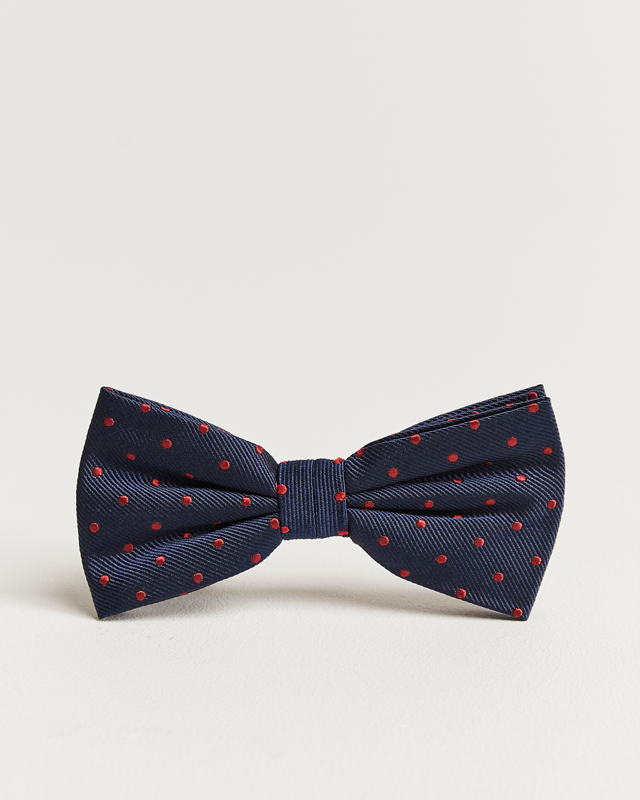 Herr | Amanda Christensen Dot Pre Tie Silk Navy/Wine | Amanda Christensen | Dot Pre Tie Silk Navy/Wine