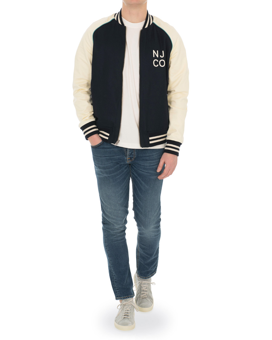 Herr | Jackor | Nudie Jeans | Mark Baseball Reversible Jacket White/Navy