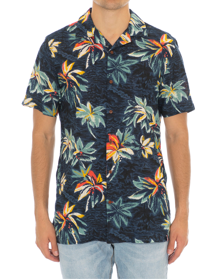 Herr | Skjortor | Tommy Hilfiger | Hawaiian Printed Camp Collar Short Sleeve Shirt Indigo