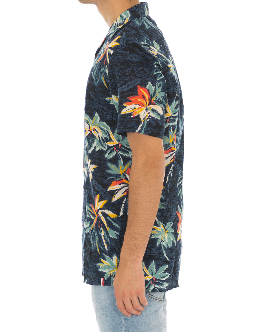 Herr | Skjortor | Tommy Hilfiger | Hawaiian Printed Camp Collar Short Sleeve Shirt Indigo