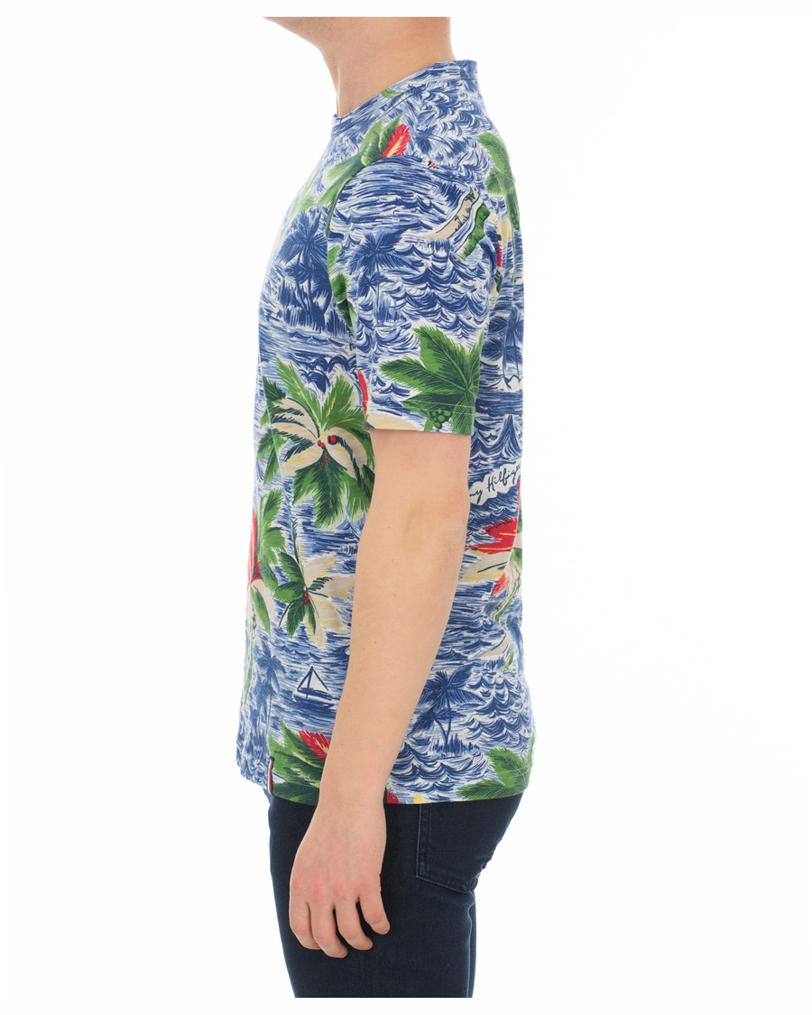 Herr | T-Shirts | Tommy Hilfiger | Palm Over Print Crew Neck Tee Snow White