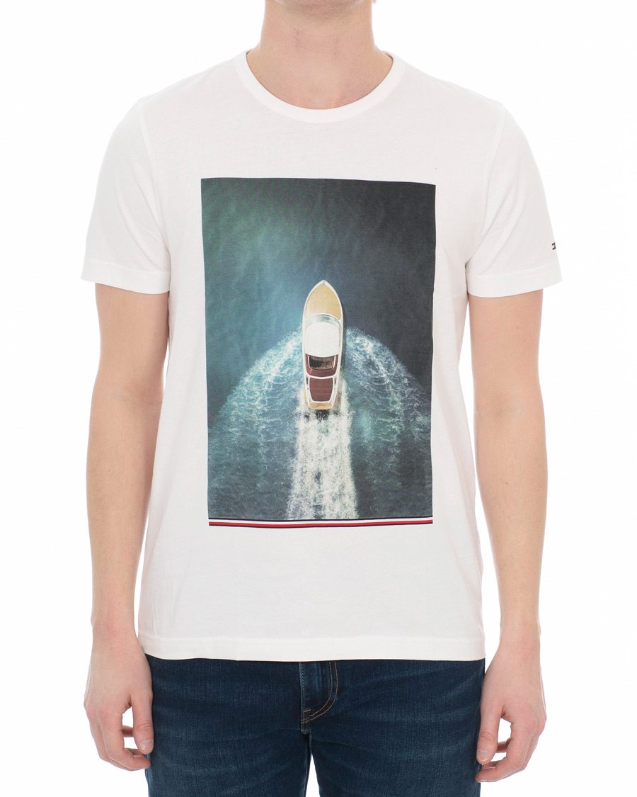Herr | T-Shirts | Tommy Hilfiger | Summer Photo Printed Crew Neck Tee Snow White