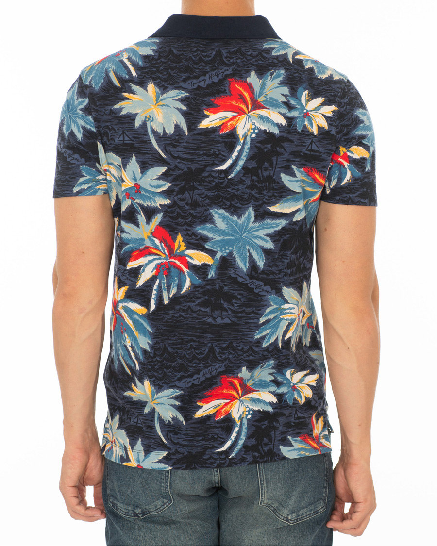 Herr | Pikéer | Tommy Hilfiger | All Over Flower Print Polo Vintage Indigo