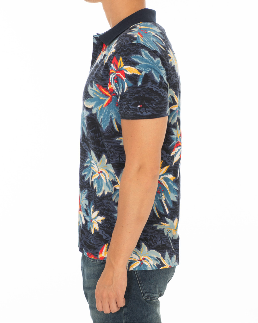 Herr | Pikéer | Tommy Hilfiger | All Over Flower Print Polo Vintage Indigo