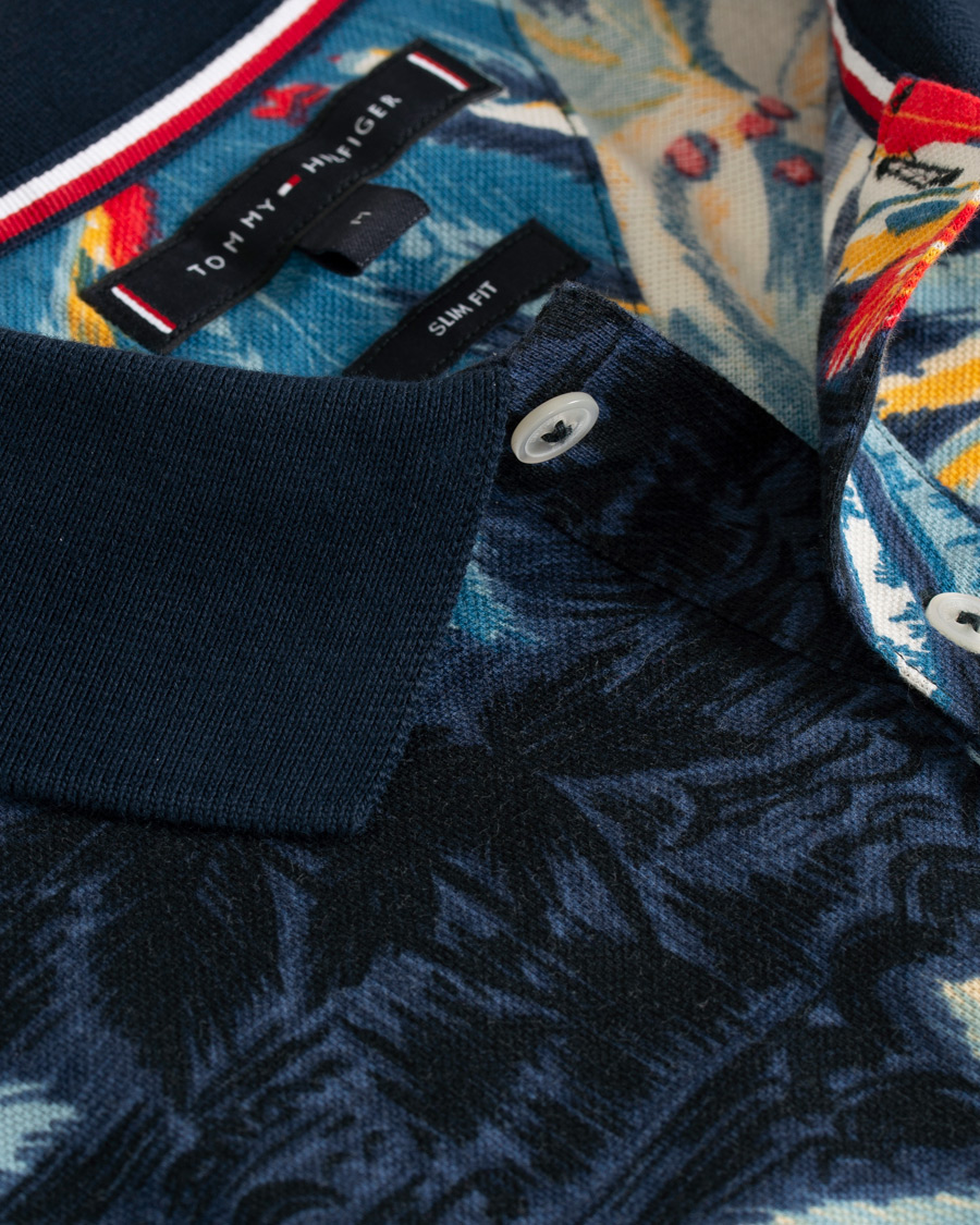 Herr | Pikéer | Tommy Hilfiger | All Over Flower Print Polo Vintage Indigo
