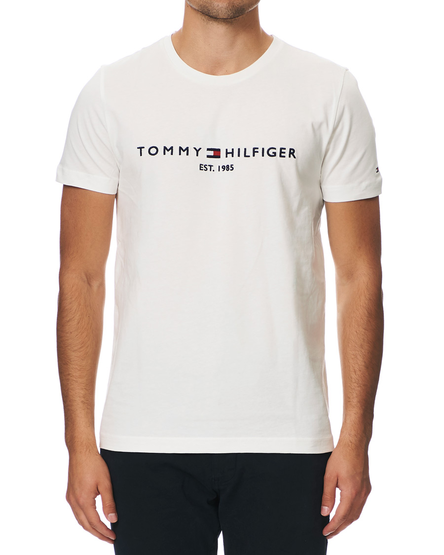 Herr | T-Shirts | Tommy Hilfiger | Logo Crew Neck Tee Snow White