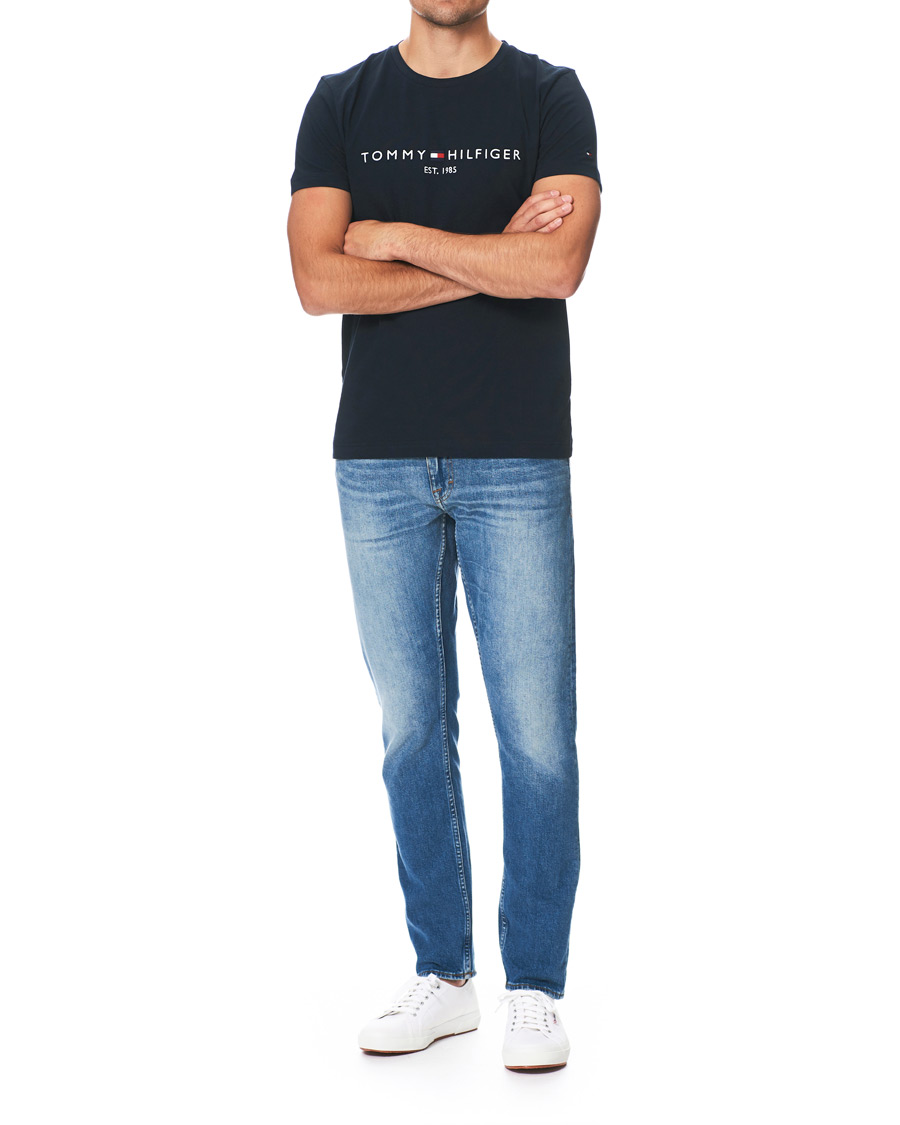 Herr | T-Shirts | Tommy Hilfiger | Logo Crew Neck Tee Sky Captain