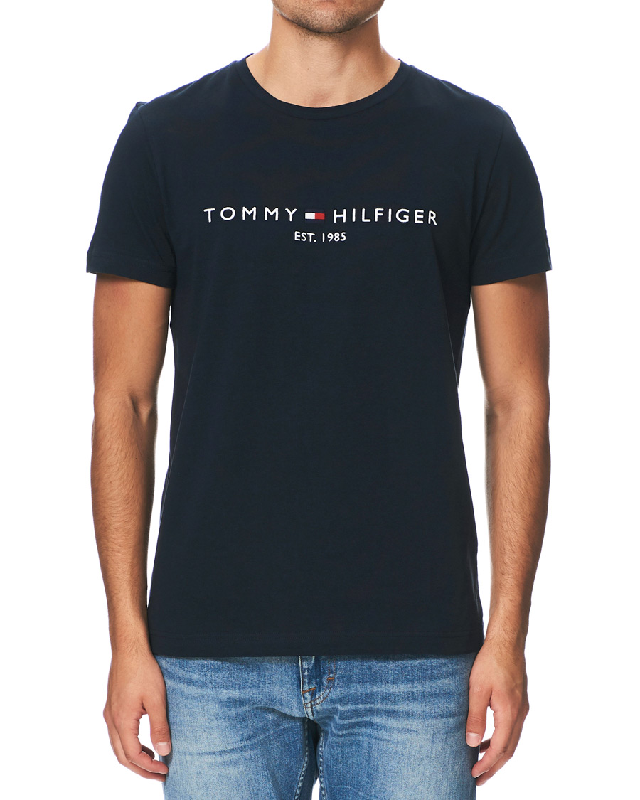 Herr | T-Shirts | Tommy Hilfiger | Logo Crew Neck Tee Sky Captain
