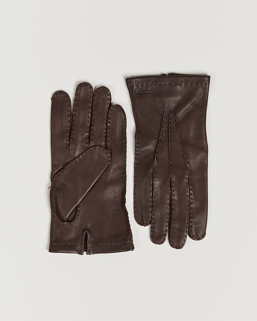 Herr | Handskar | Hestra | Henry Unlined Deerskin Glove Chocolate