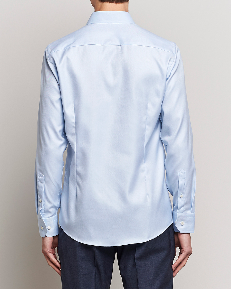 Herr | Skjortor | Eton | Slim Fit Textured Twill Shirt Blue