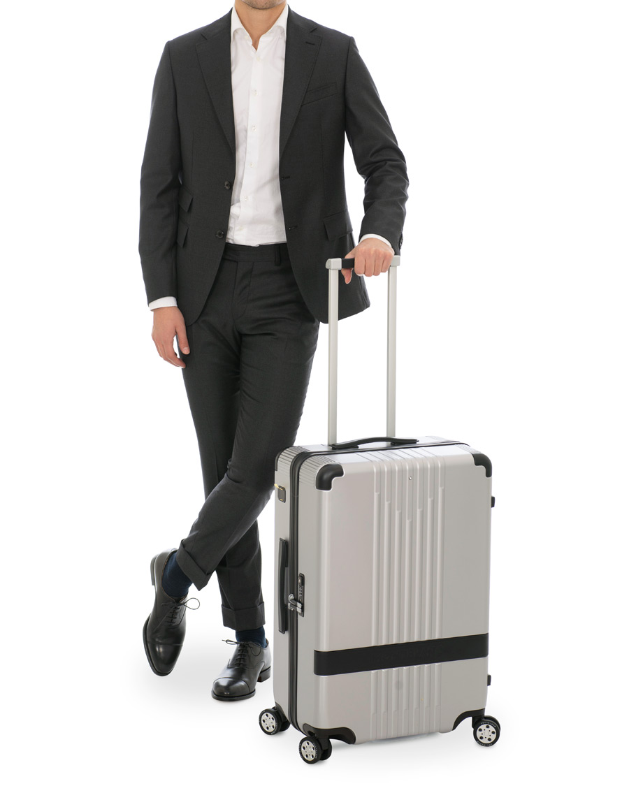 Herr | Montblanc Trolley Small/Medium 4 Wheels Black Silver | Montblanc | Trolley Small/Medium 4 Wheels Black Silver
